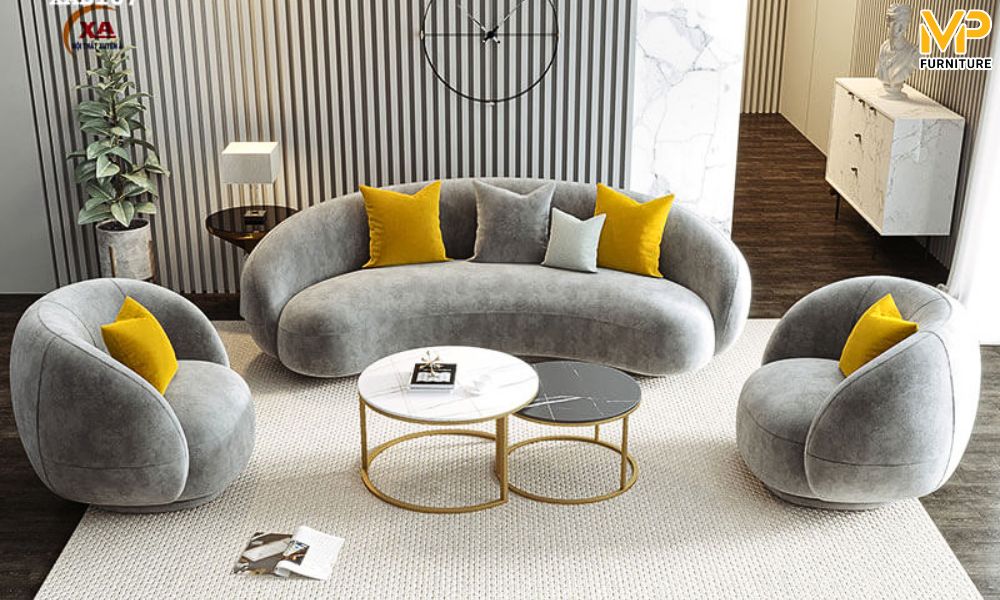 Sofa cong gỗ sồi