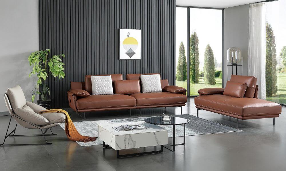 Mẫu sofa da bò Ý đẹp