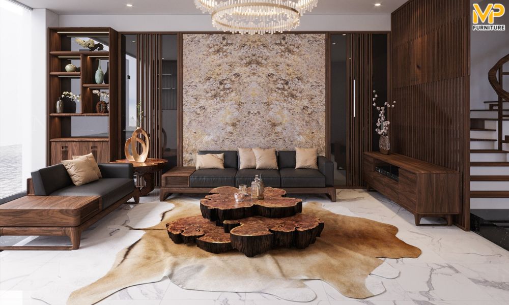 Sofa khung gỗ óc chó