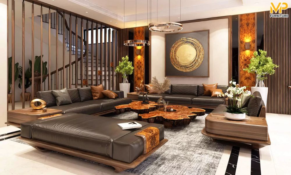 Phong thủy sofa gỗ óc chó