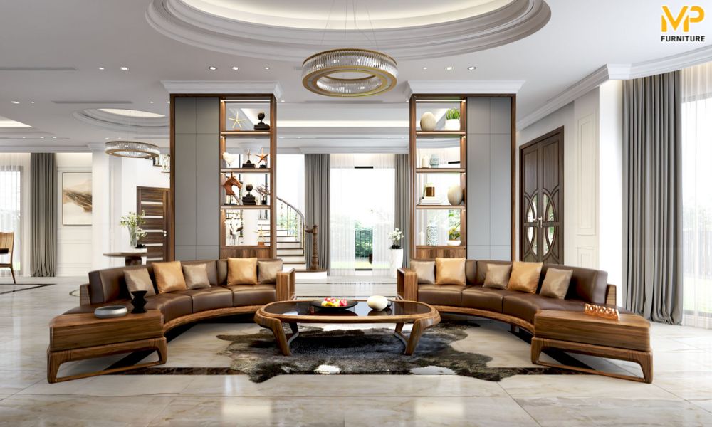 Sofa cong khung óc chó