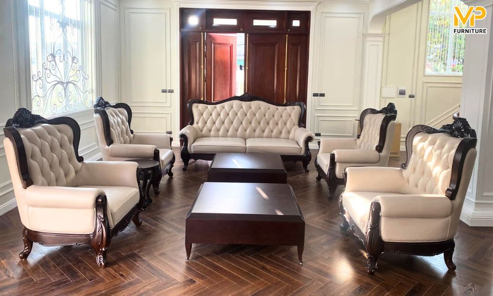 Sofa gỗ sồi tân cổ điển