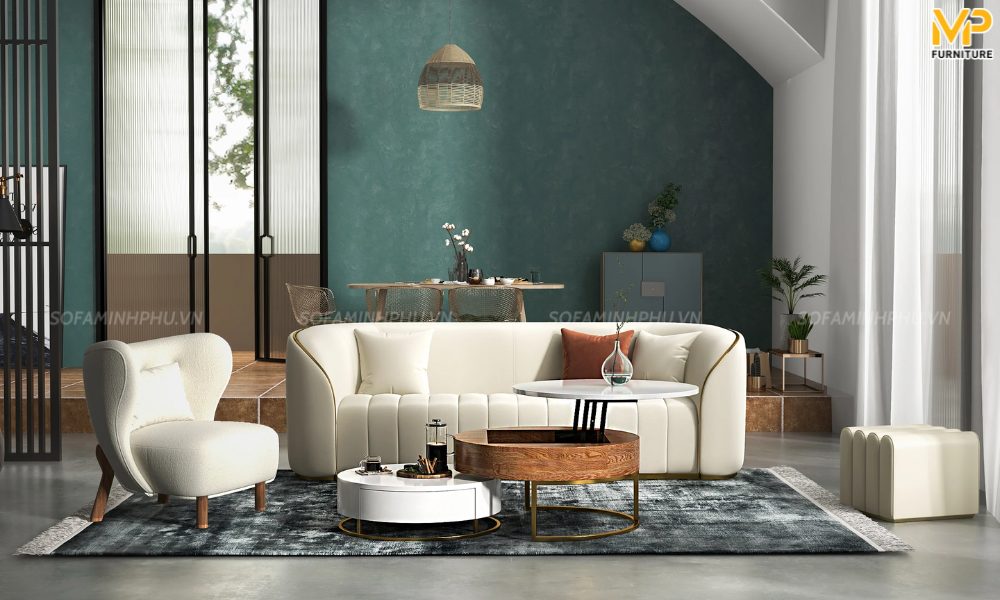 Sofa văng dài kết hợp inox