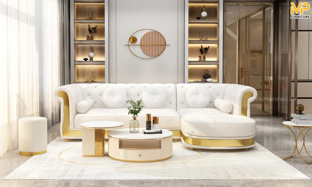 Ghế sofa góc inox tinh tế