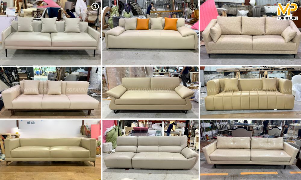 Tổng hợp sofa văng màu be