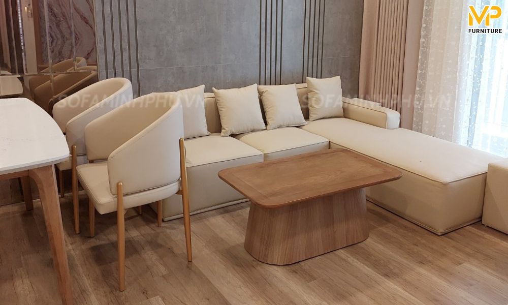 Sofa màu be chữ L đẹp