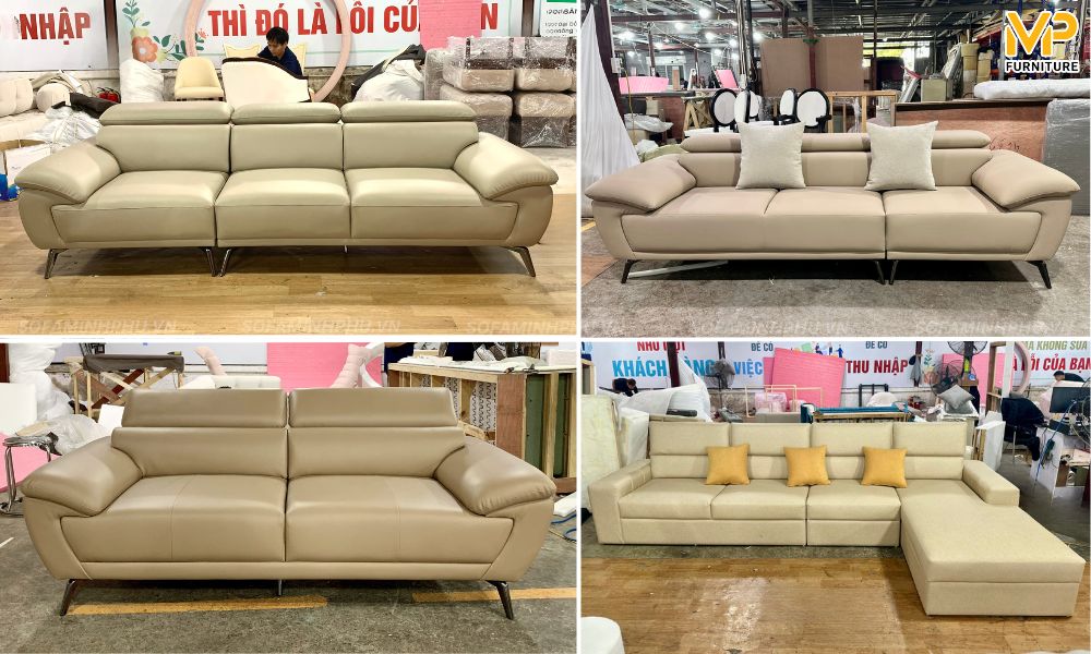Sofa gật gù màu be