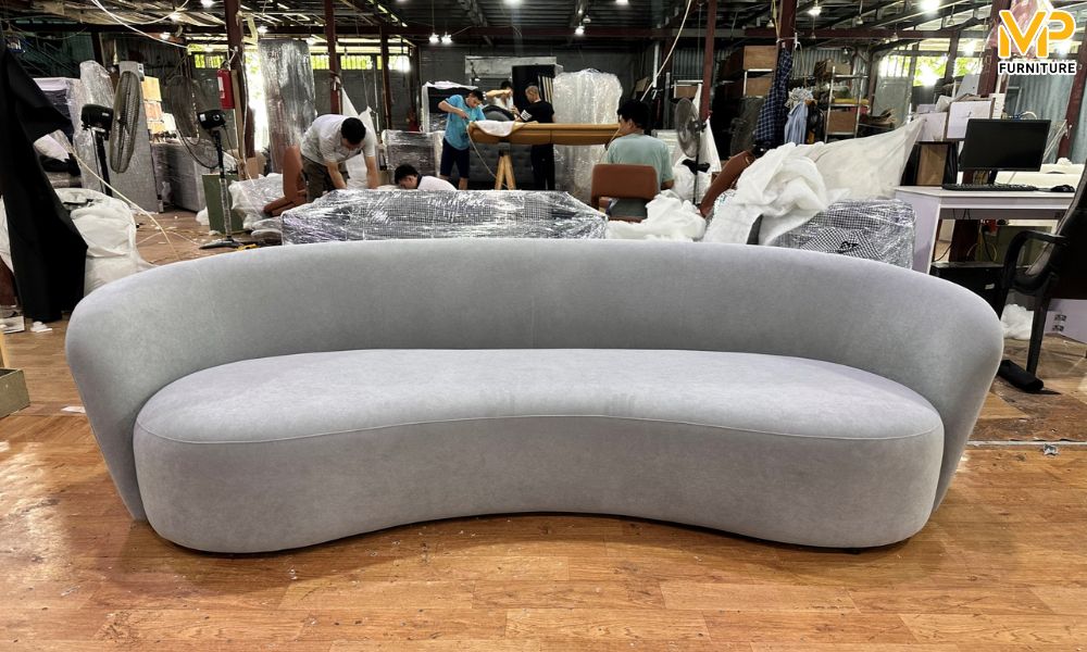 Sofa cong ghi xám 