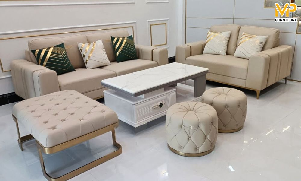 Sofa văng màu kem