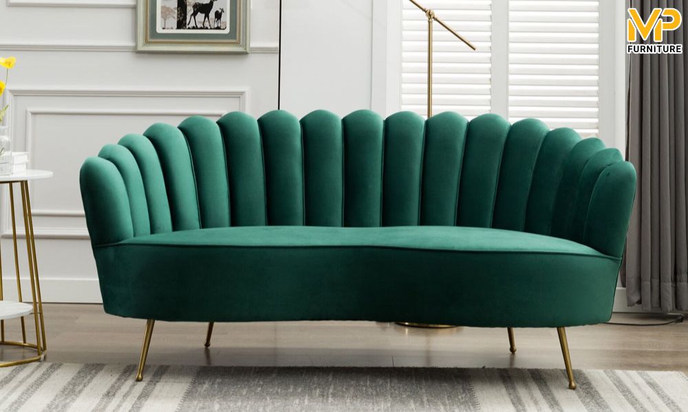 Sofa vỏ sò màu xanh