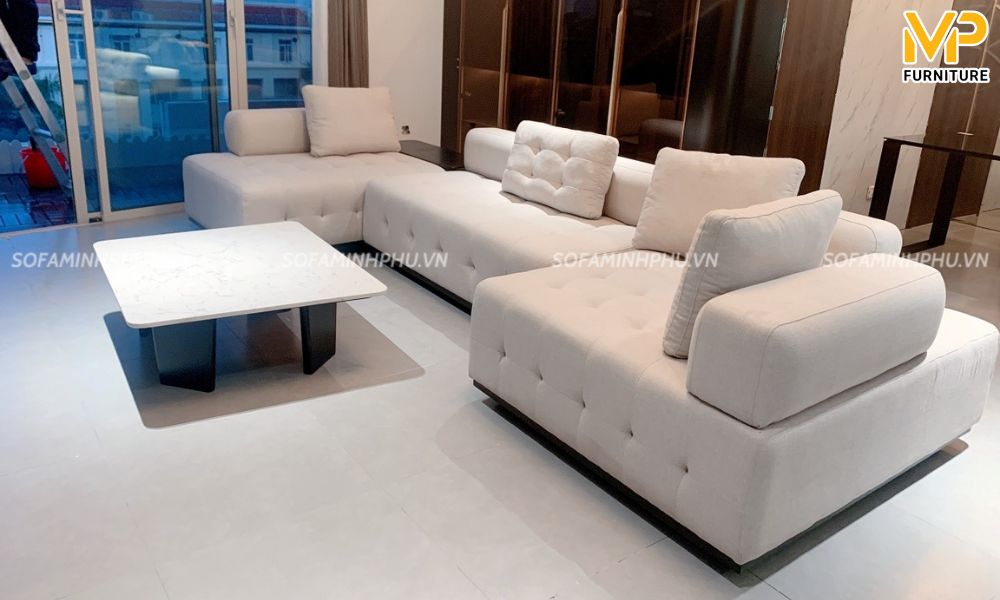 Sofa trắng bọc vải
