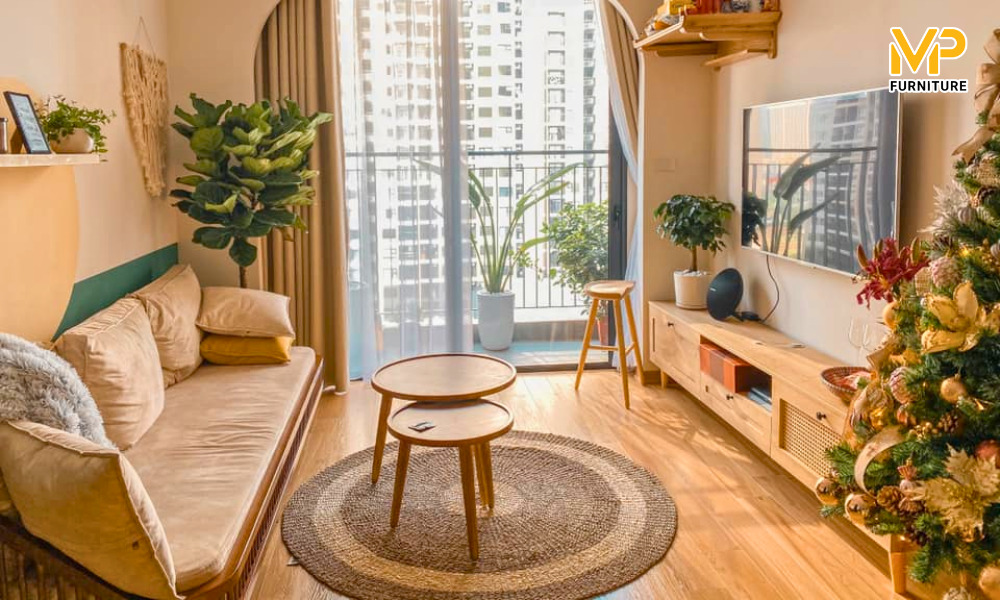 Sofa văng gỗ cho phòng khách nhỏ