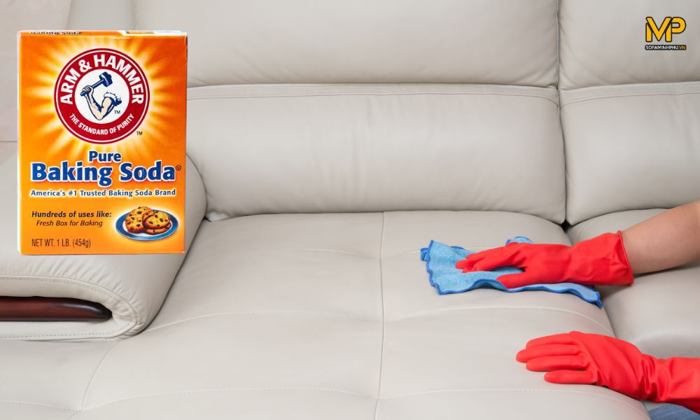 Làm sạch sofa bằng baking soda