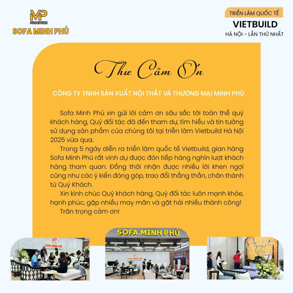 THƯ CẢM ƠN QUÝ KHÁCH HÀNG, QUÝ ĐỐI TÁC THAM DỰ TRIỂN LÃM VIETBUILD 2025