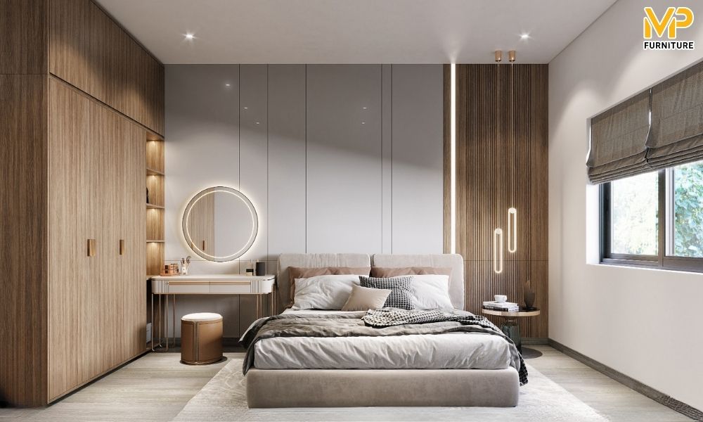 Vách đầu giường phòng ngủ hiện đại