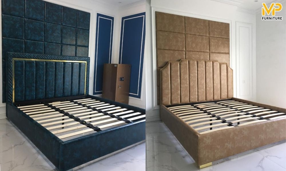 Vách ốp đầu giường bọc da