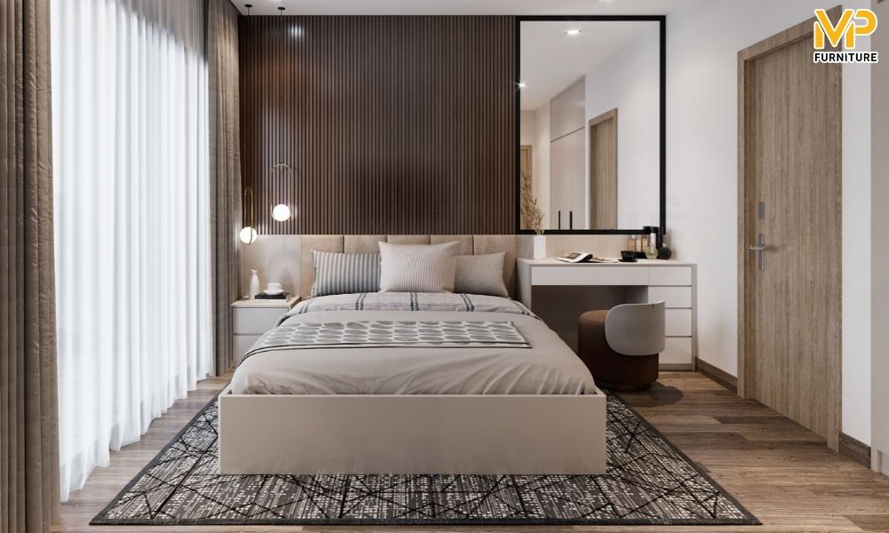 Ốp đầu giường gỗ công nghiệp
