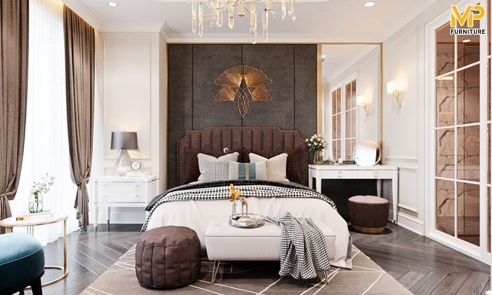Vách ốp đầu giường tân cổ điển