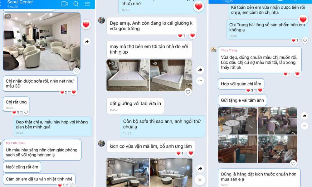 Feedback sản phẩm nội thất Minh Phú