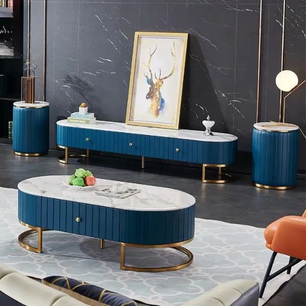 nội thất bàn đá elip cao cấp