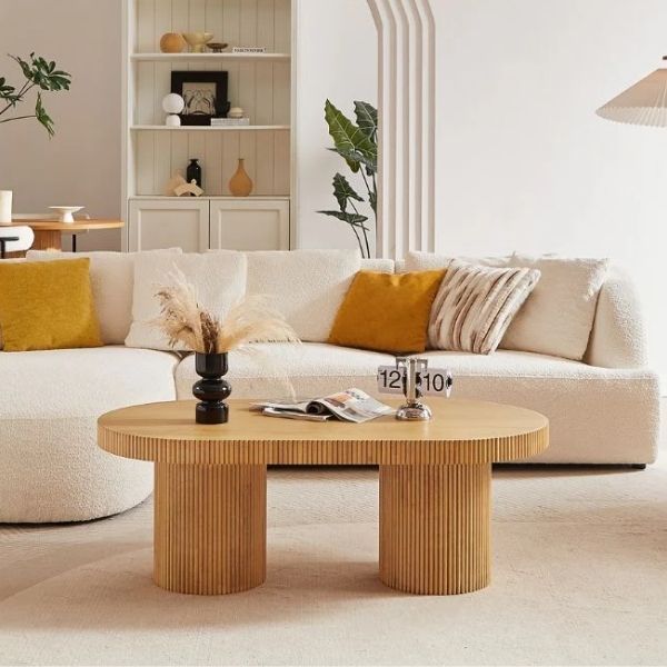 sản xuất nội thất bàn trà oval phòng khách