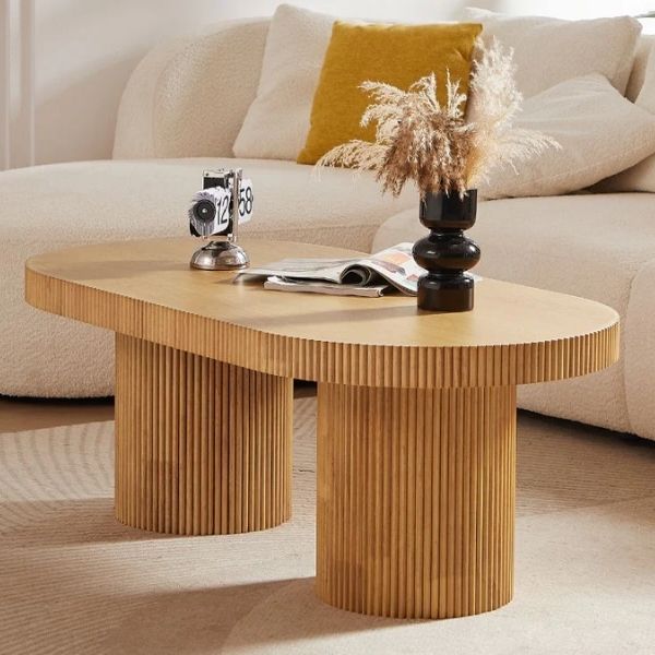 sản xuất nội thất bàn trà oval phòng khách