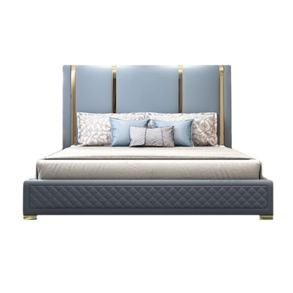 Giường bọc da kết hợp inox GK01