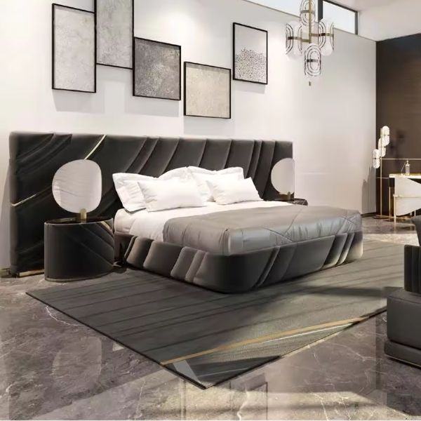 giường ngủ hiện đại bọc da công nghiệp