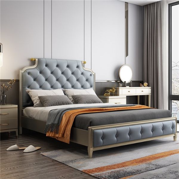 giường ngủ cổ điển bọc da cao cấp