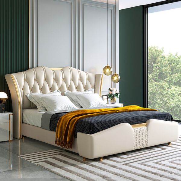 giường ngủ cổ điển bọc da