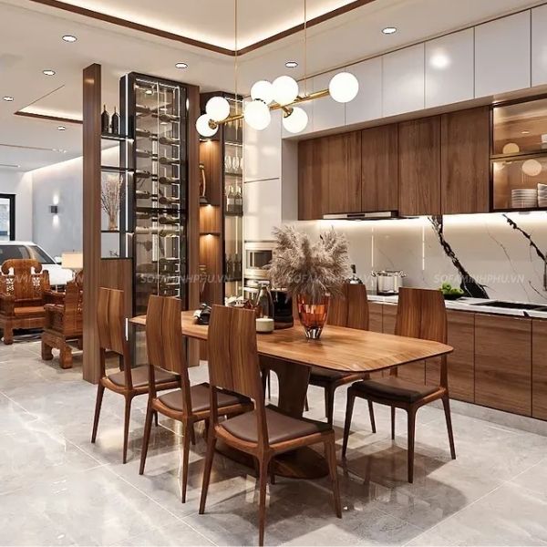 bộ ghế ăn gỗ óc chó cao cấp