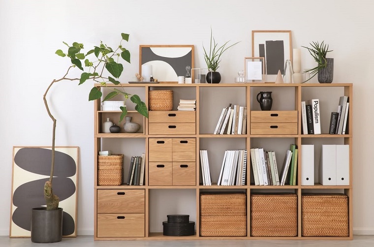 Tủ sách bằng gỗ MDF thường