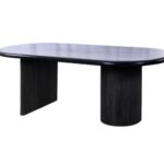 Bàn ăn gỗ oval phủ veneer
