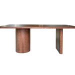Bàn ăn gỗ oval phủ veneer