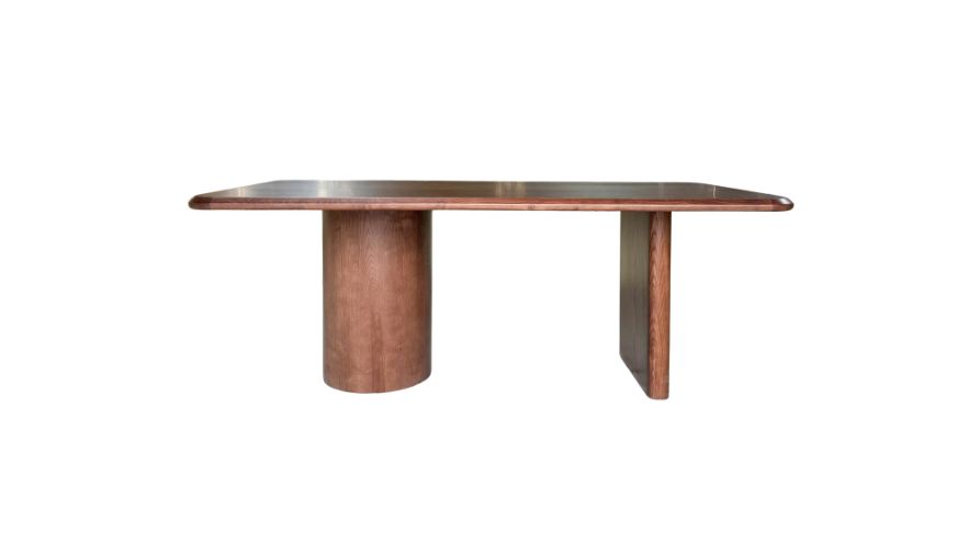 Bàn ăn gỗ oval phủ veneer