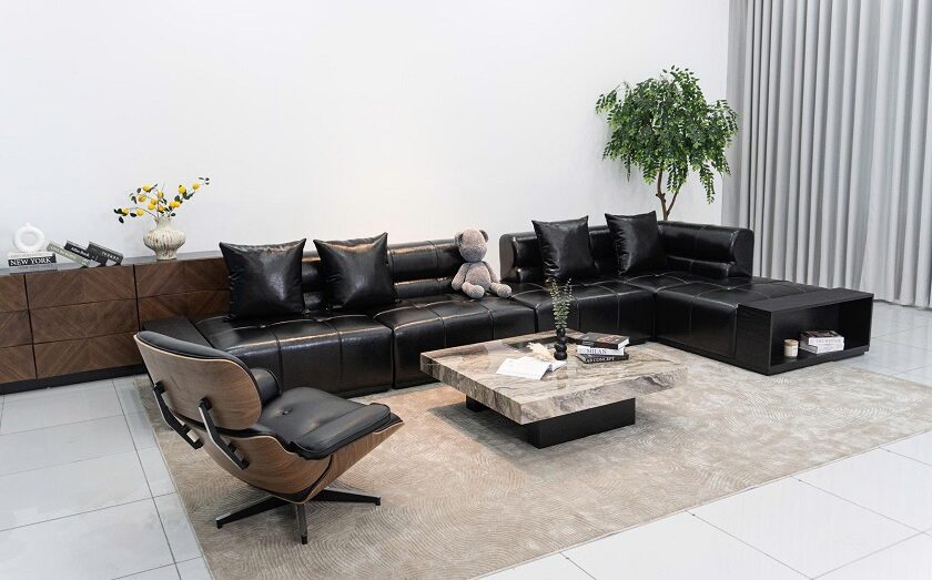 sofa da thật sản xuất tại xưởng